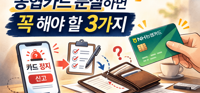 카드 잃어버렸을 때 가장 먼저 할 일, 농협카드 분실 대처법 카드 잃어버렸을 때 가장 먼저 할 일, 농협카드 분실 대처법